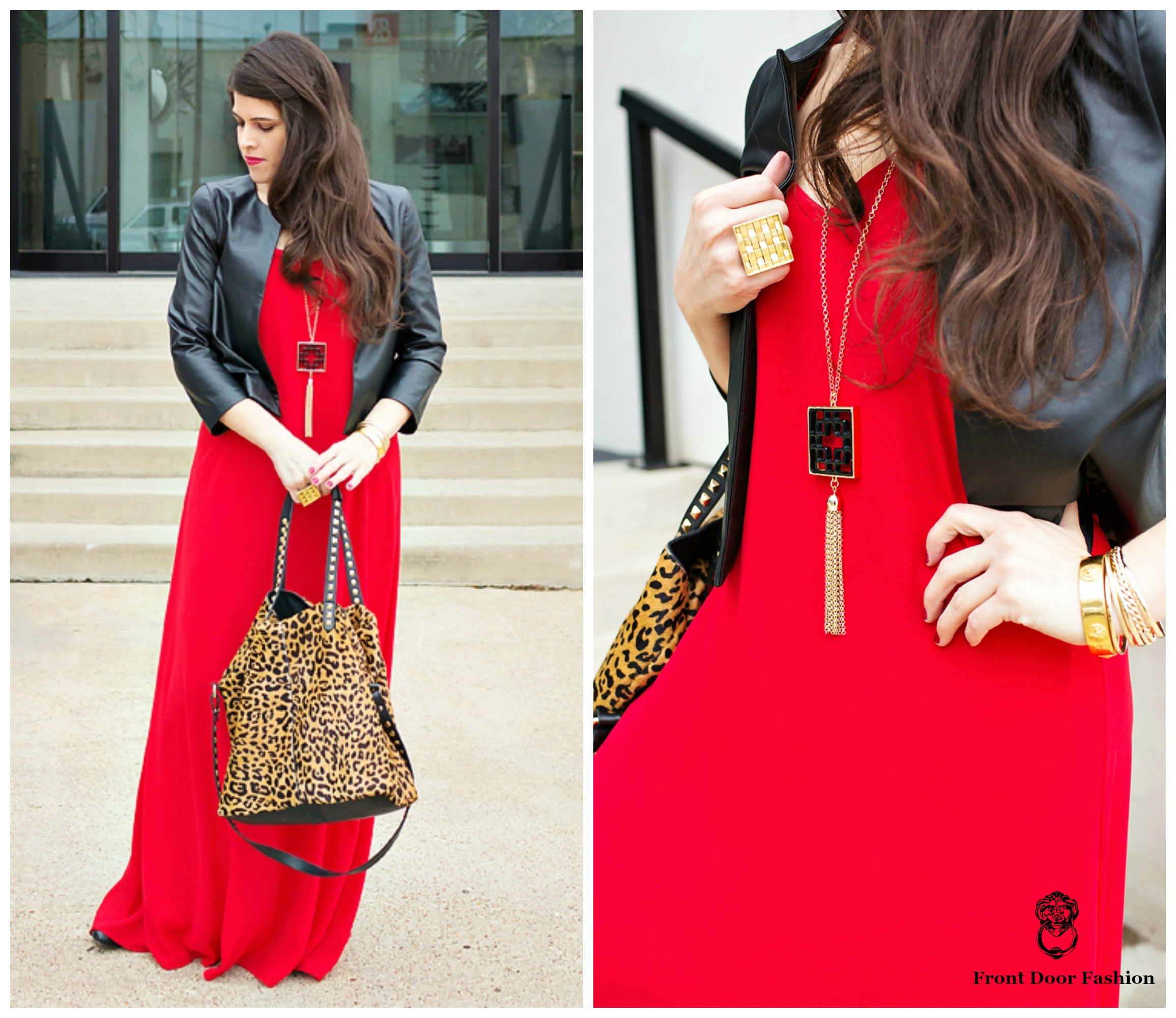 red maxi dress outfit